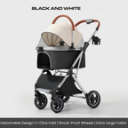 Foldable Dog Stroller with Detachable Carrier
