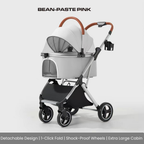 Foldable Dog Stroller with Detachable Carrier