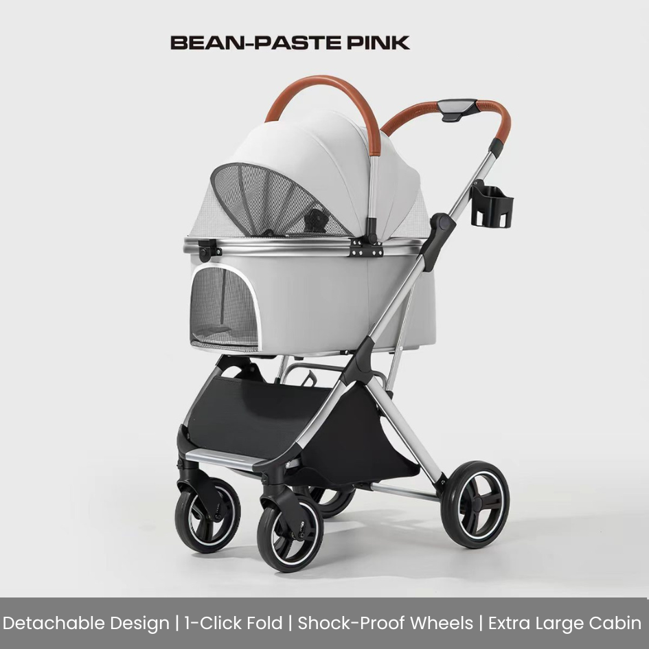 Foldable Dog Stroller with Detachable Carrier