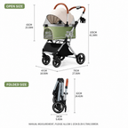 Foldable Dog Stroller with Detachable Carrier