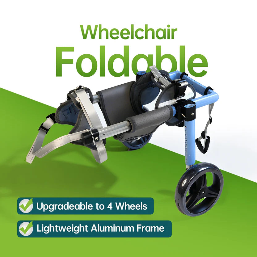 Foldable Dog Wheelchair – Adjustable Rear & Full Body Support