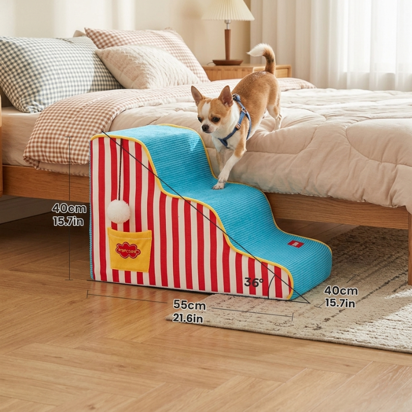 Easy Climb Foam Dog Stairs | Anti-Slip Pet Steps for Bed & Sofa