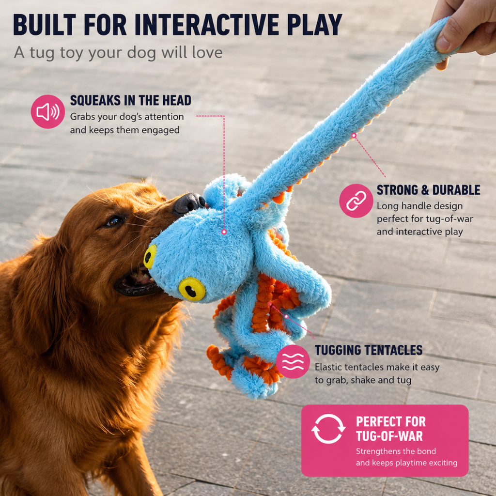 Squeaky Octopus Dog Toy
