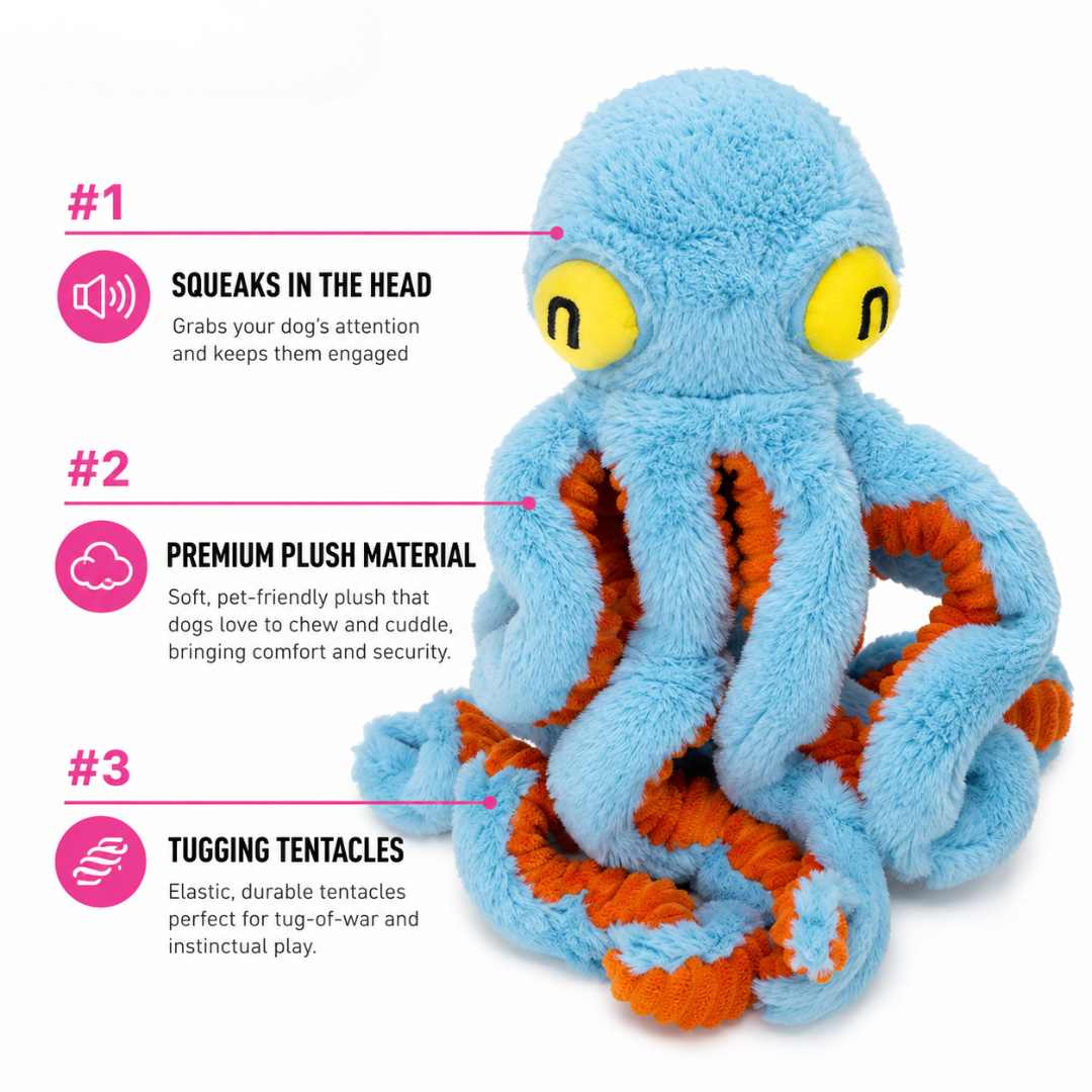 Squeaky Octopus Dog Toy