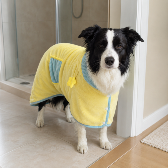 Soft Hooded Dog Bathrobe & Drying Towel
