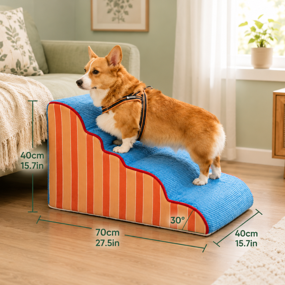 Easy Climb Foam Dog Stairs | Anti-Slip Pet Steps for Bed & Sofa
