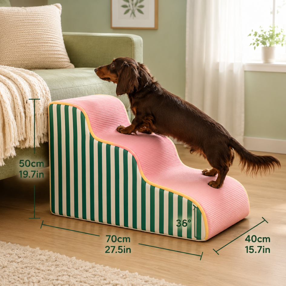 Easy Climb Foam Dog Stairs | Anti-Slip Pet Steps for Bed & Sofa