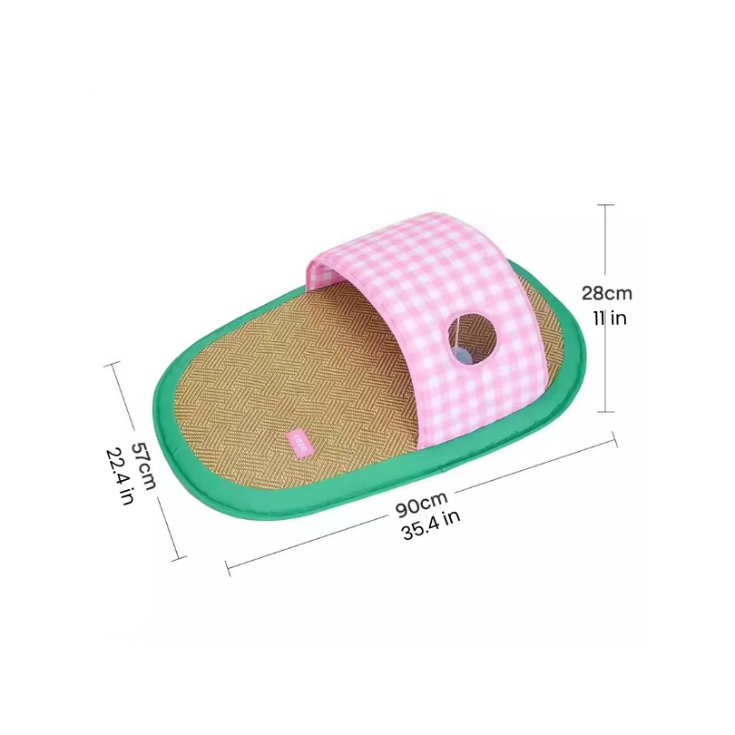 Slipper-Shaped Rattan Weave Pet Cooling Bed