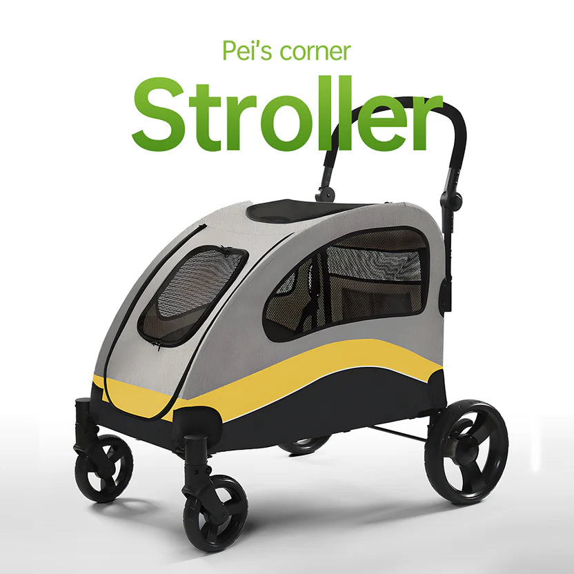 Large Dog Stroller: Heavy-Duty 4-Wheel Jogger, Foldable with Easy-Walk Design